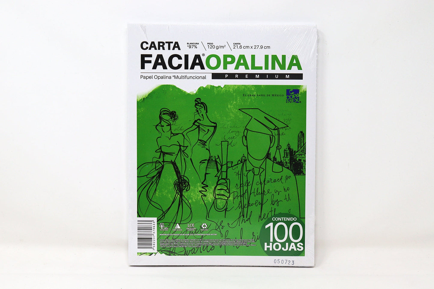 Hoja Opalina Papel Carta 120Gr 100H Blanca Facia