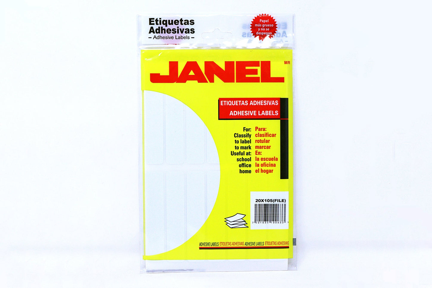 Etiqueta Janel No. 20 File Blanca con 280