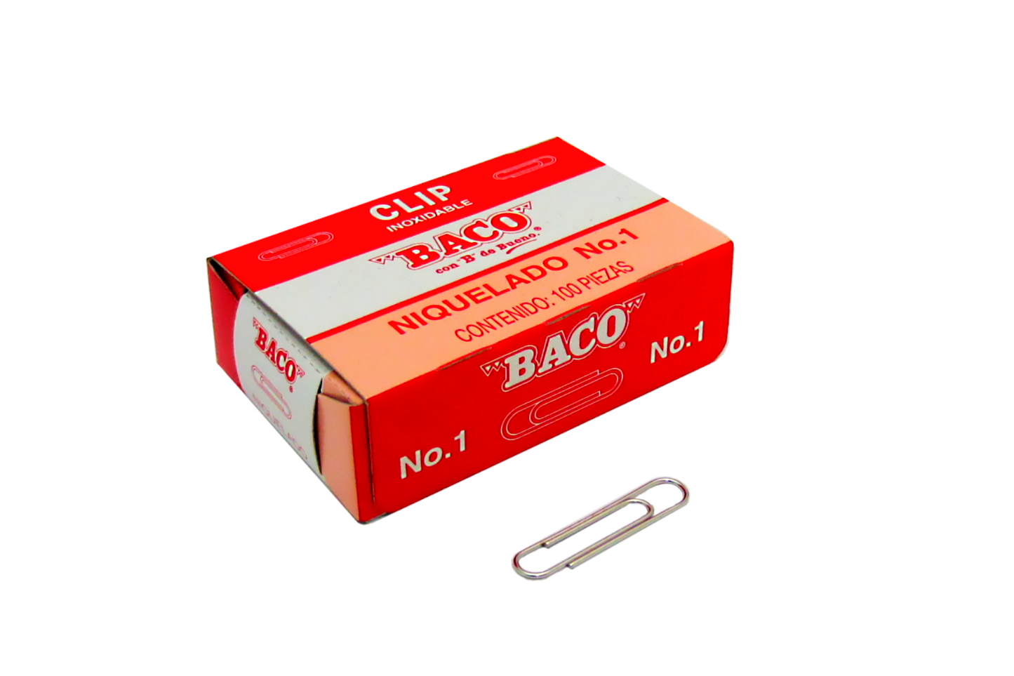 CLIP BACO NIQUELADO NO.1 C/100