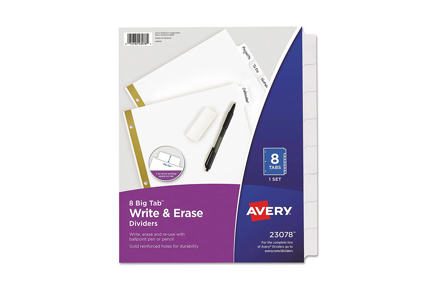 SEPARADOR AVERY C/8 BORRABLES