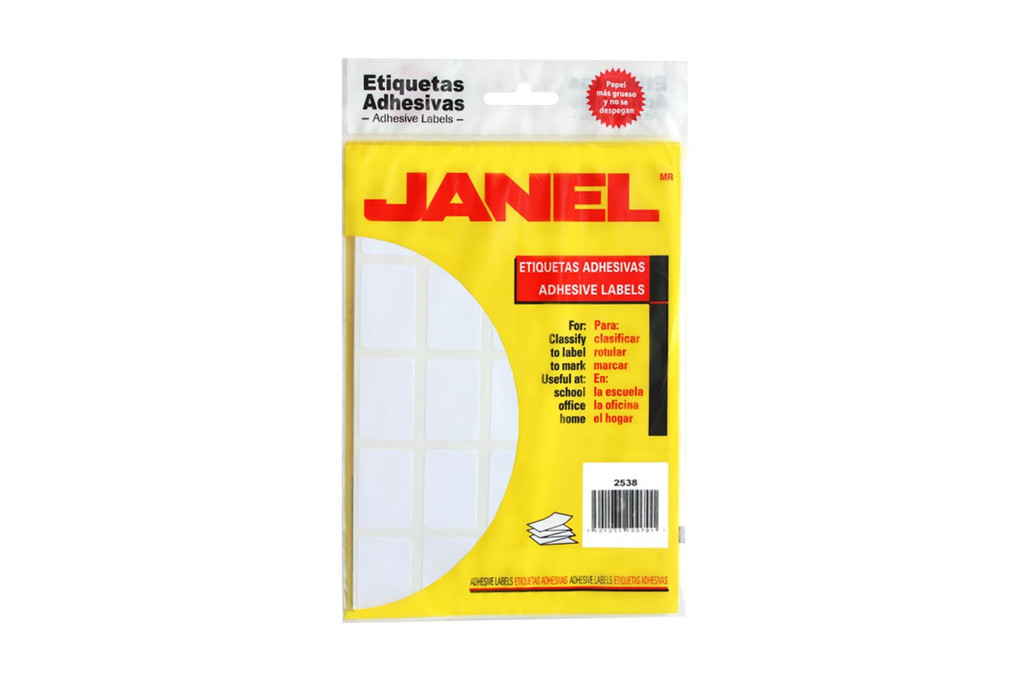 ETIQUETA JANEL NO. 7 25X38 BLANCA