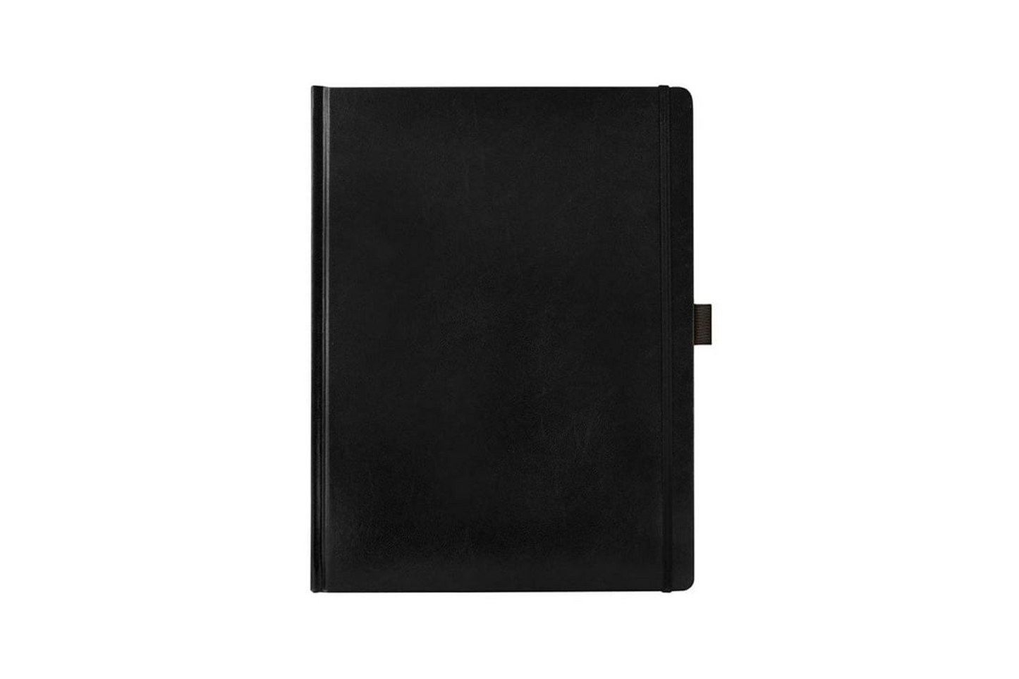 LIBRETA IVORY TAPA, DURA, NEGRA 5X8.25