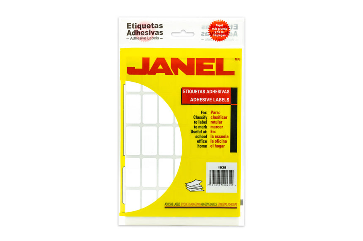 ETIQUETA JANEL NO. 2319X38 BLANCA C/630