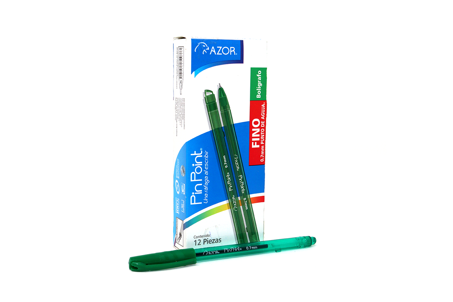 BOLIGRAFO AZOR FINO NEGRO PIN POINT GREEN