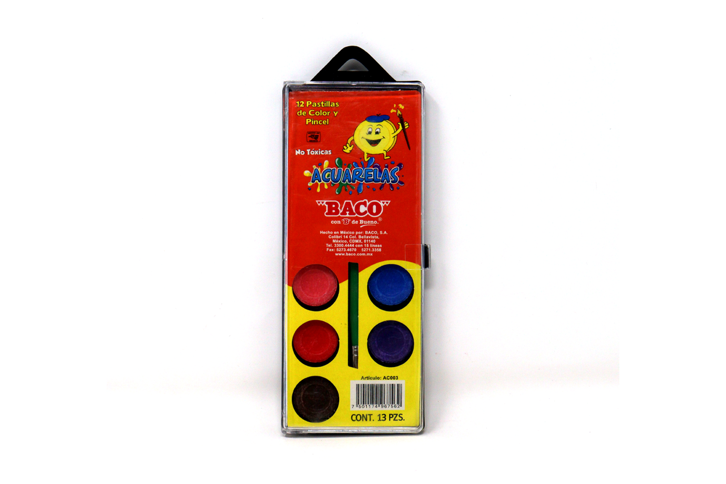 ACUARELA BACO C/12 EST PLASTICO
