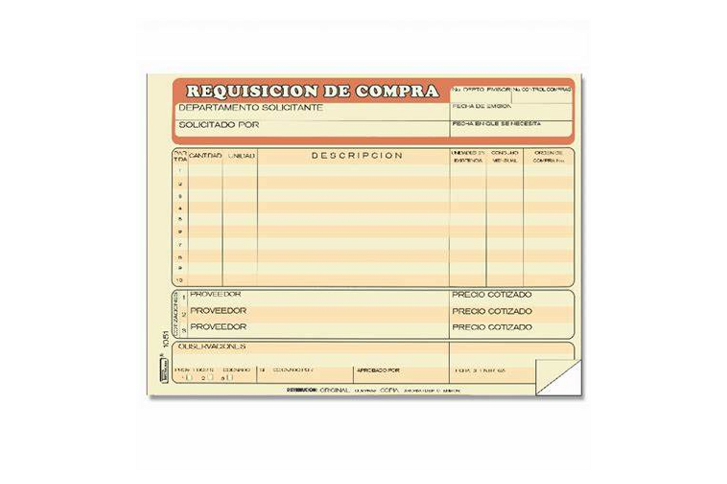 BLOCK REQUISICION DE COMPRA 1051