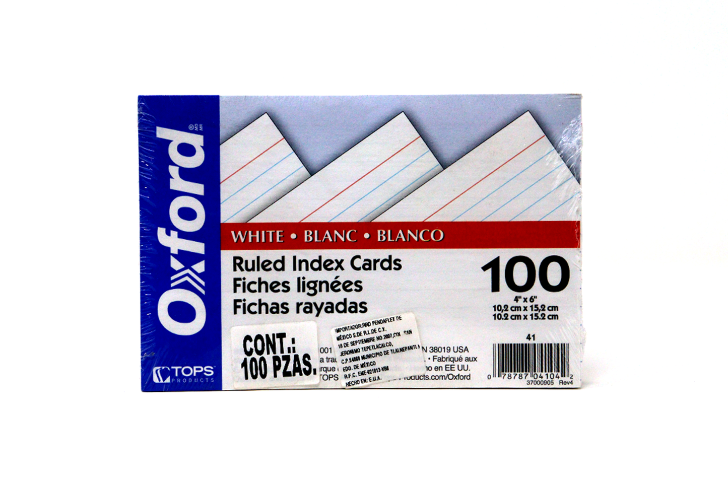 TARJETA 4X6 RAYADA OXFORD C/100