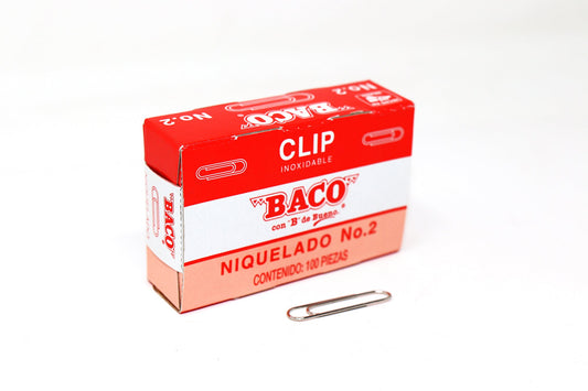 Clip Baco Niquelado No.2 con 100