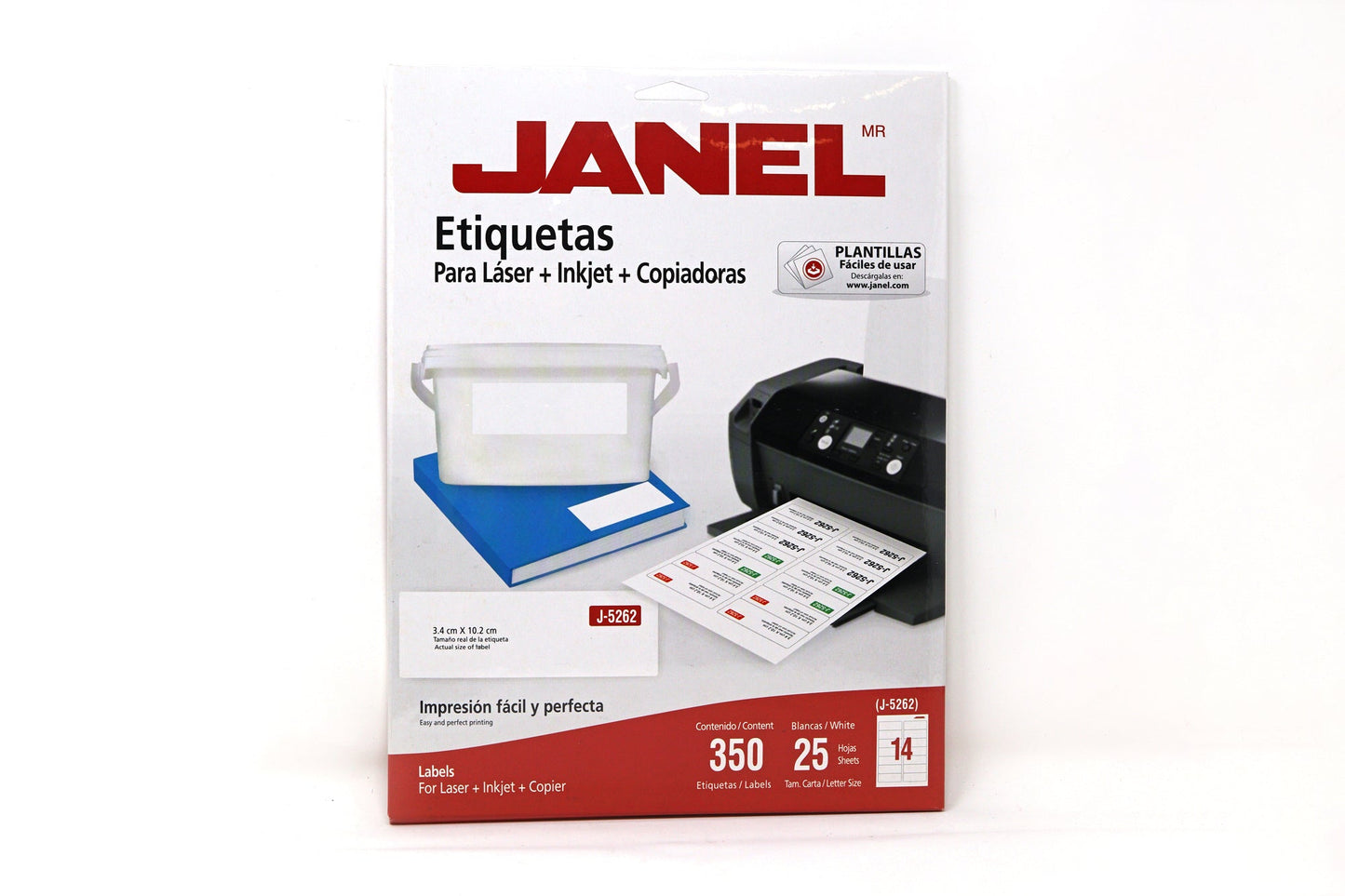 Etiqueta Janel J5262 34x102mm con 350