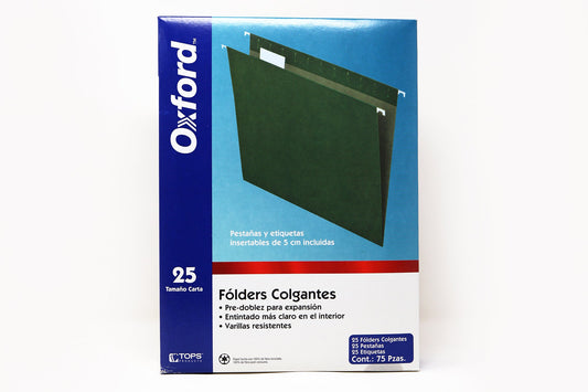 Legajo Colgante Carta Oxford Verde T. 91525X con 25