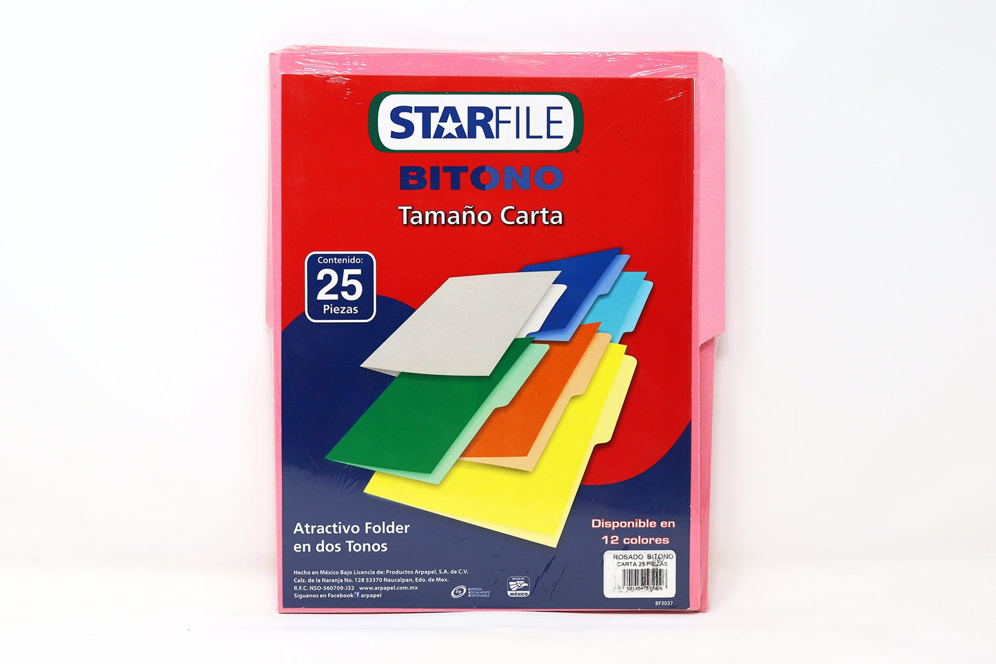 Legajo Starfile Carta Rosa con 25