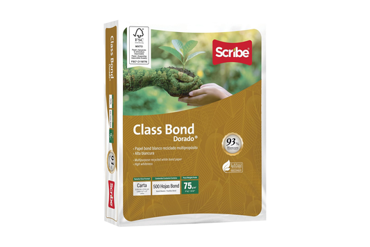 HOJA BOND SCRIBE CLASS DORADO CARTA 75GM C/500