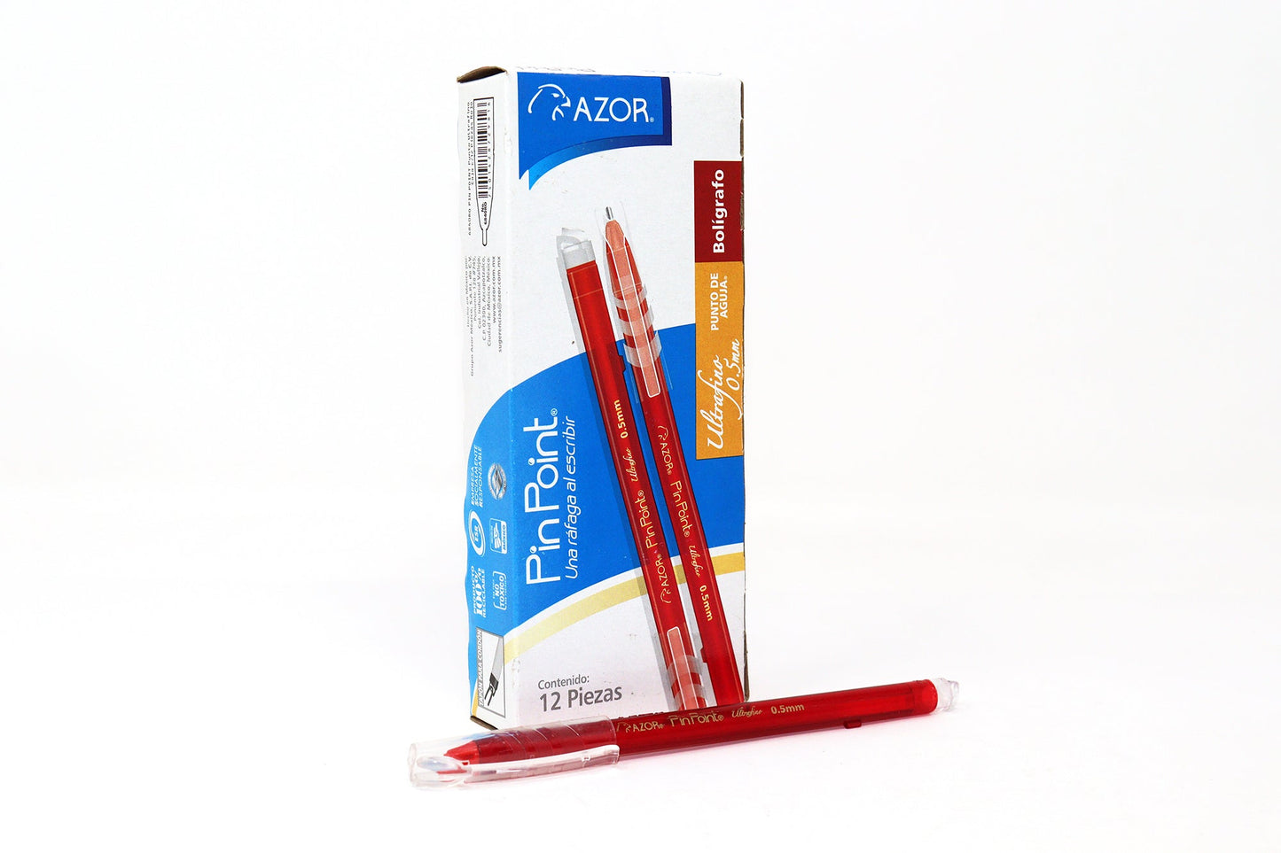 Boligrafo Azor Pin Point 0.5 Ultrafino Rojo