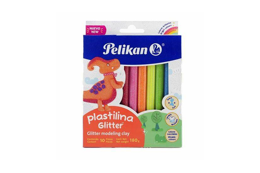 PLASTILINA PELIKAN C/10 BARRAS GLITTER