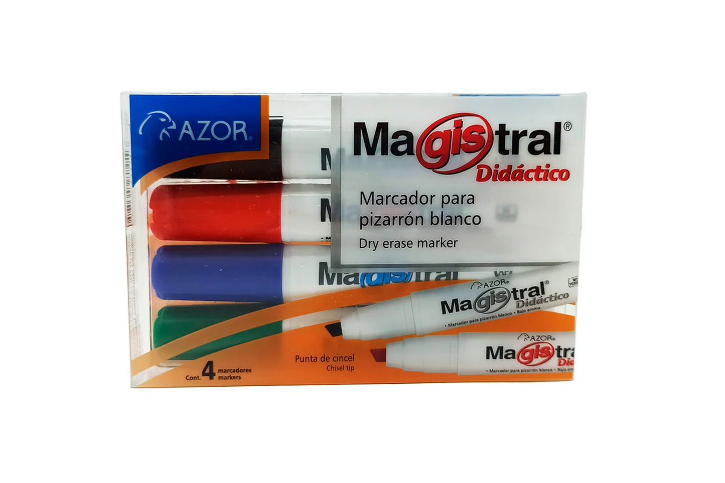 MARCADOR P/PIZARRON MAGISTRAL DIDACTICO C/4 8354 SURT.