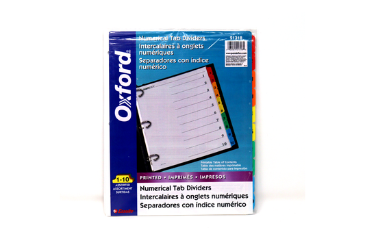 SEPARADOR OXFORD RAPIDEX NUM 1-10